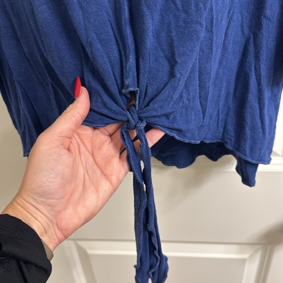 Women’s Altar’d State boho front tie blue top - Picture 3 of 5